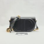 CD Signature Shoulder Bag Smooth Black GHW