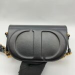 CD Signature Shoulder Bag Smooth Black GHW