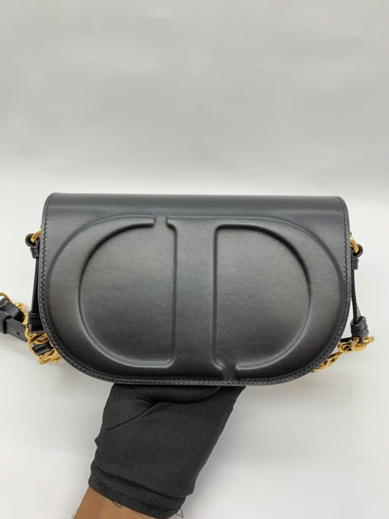 CD Signature Shoulder Bag Smooth Black GHW