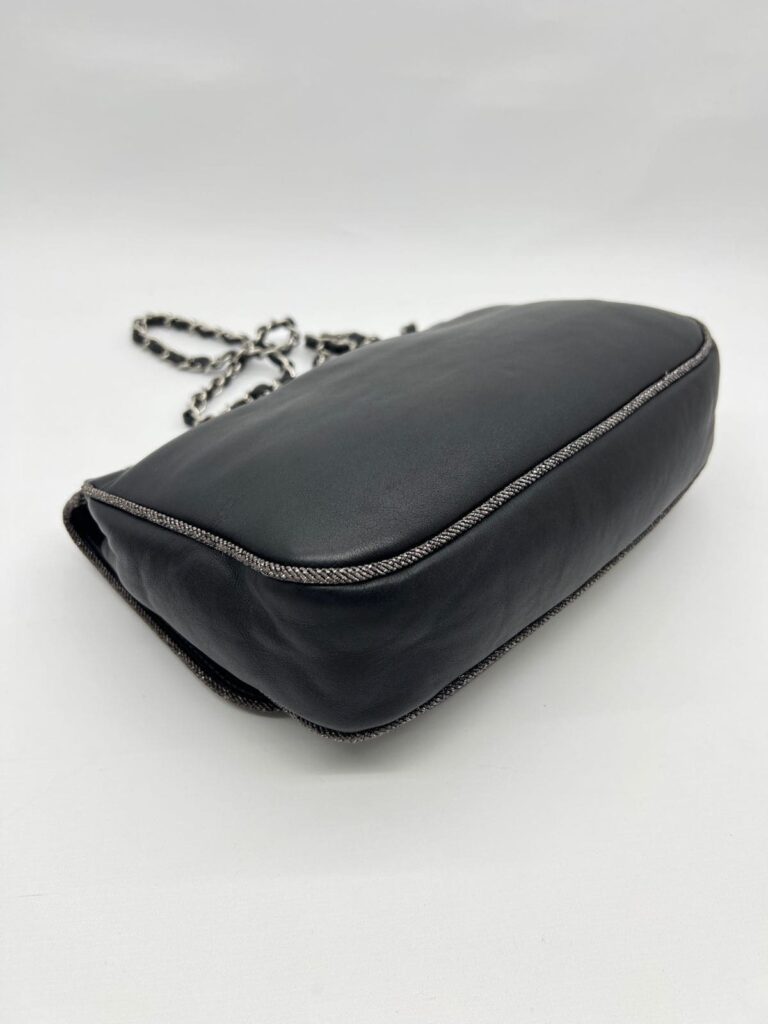 Elementary Chic Flap Tweed Silver Lambskin Black SHW