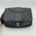Elementary Chic Flap Tweed Silver Lambskin Black SHW