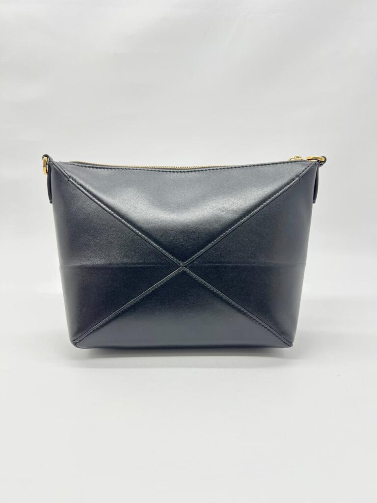 Puzzle Fold Pouch Leather Black GHW