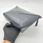 Puzzle Fold Pouch Leather Black GHW