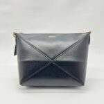 Puzzle Fold Pouch Leather Black GHW