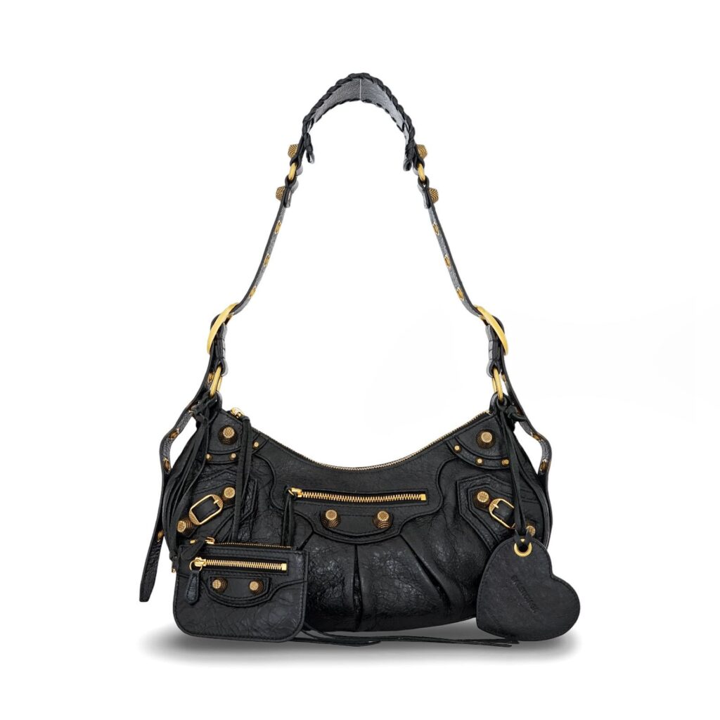 Small Le Cagole Black Agneau GHW