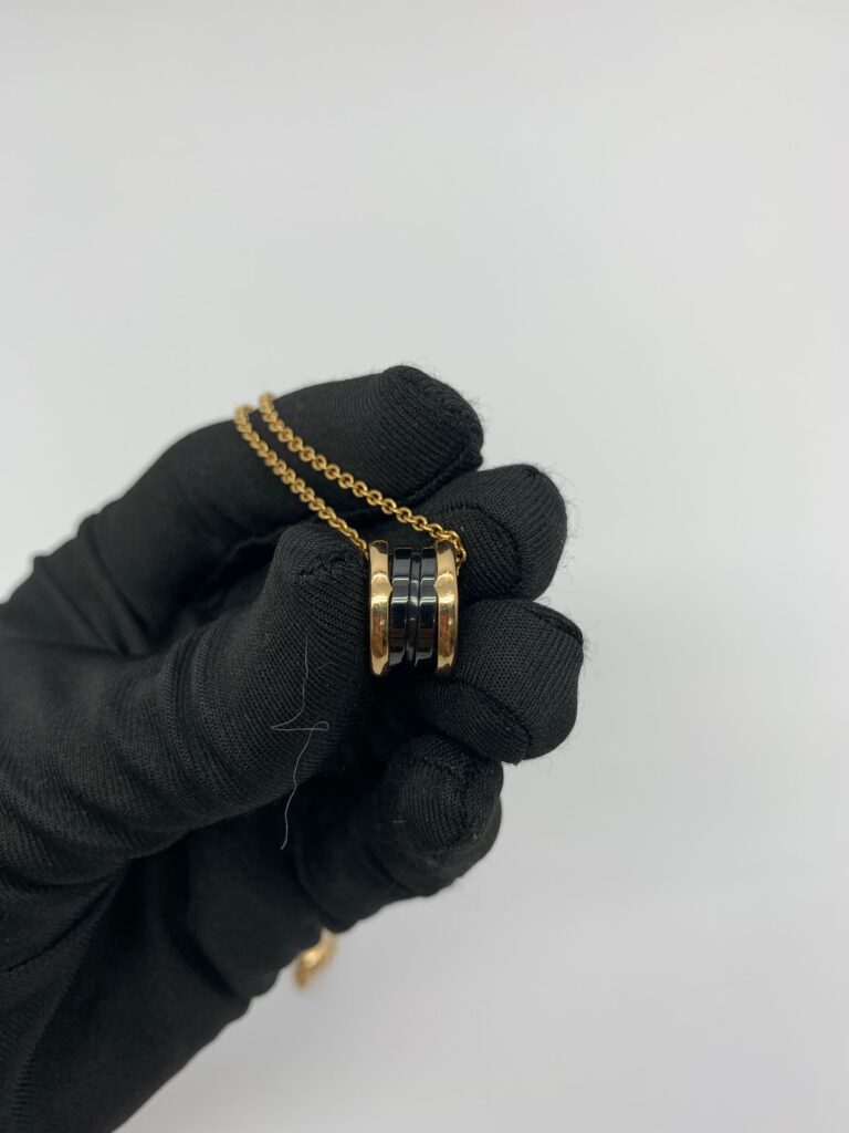 B. Zero1 Necklace Pink Gold Chain/Black Ceramic