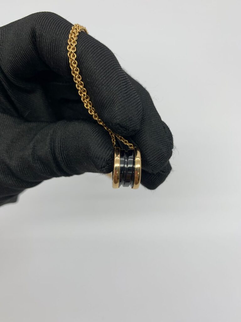 B. Zero1 Necklace Pink Gold Chain/Black Ceramic