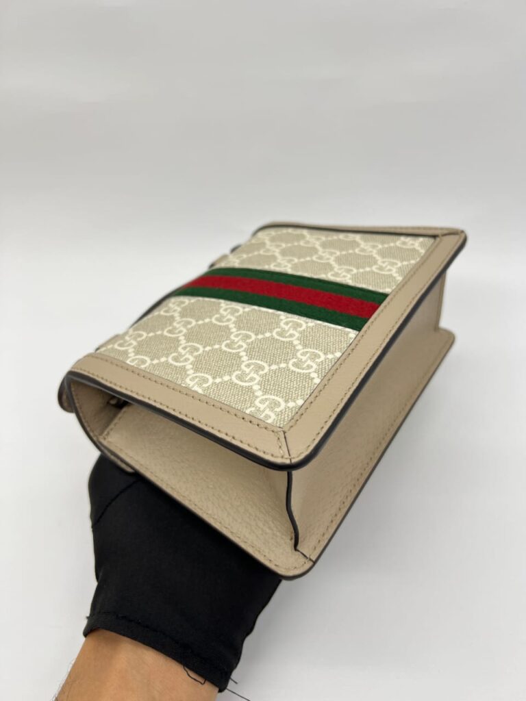 Ophidia Mini Shoulder Bag GG Supreme White Beige GHW