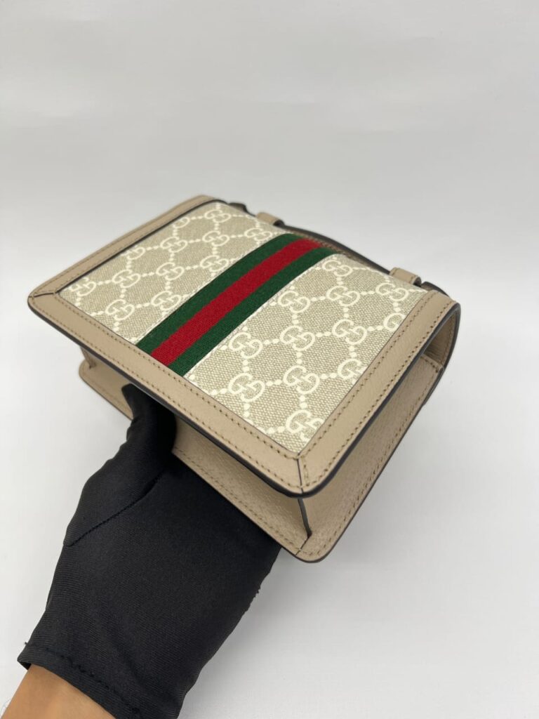 Ophidia Mini Shoulder Bag GG Supreme White Beige GHW