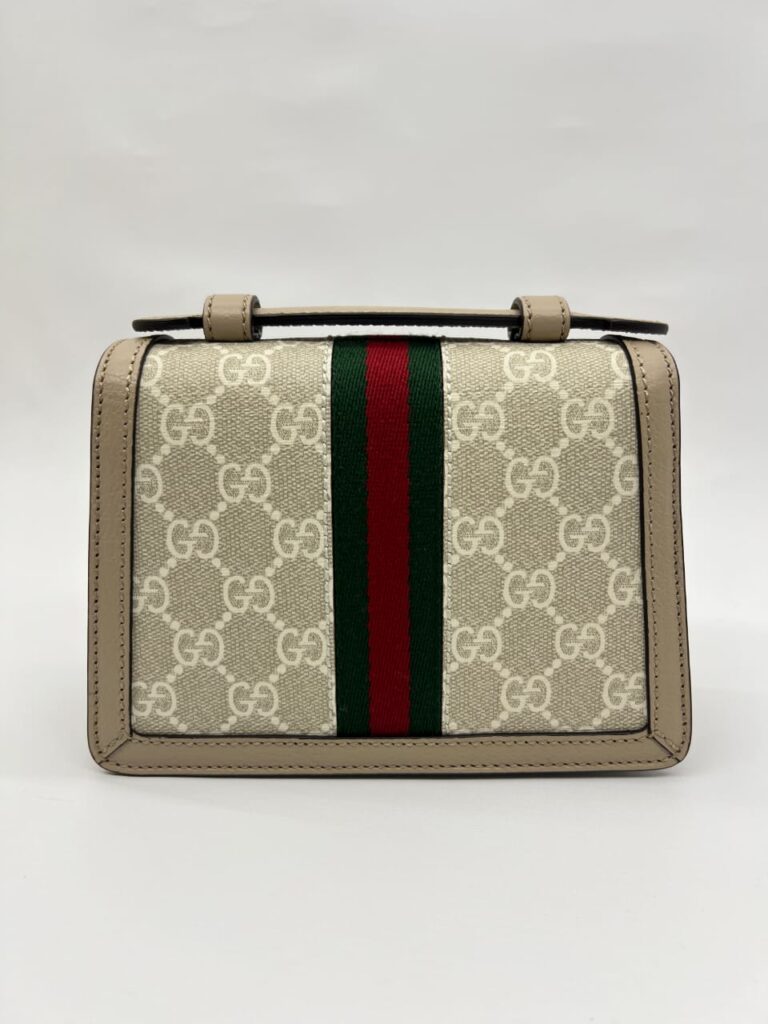 Ophidia Mini Shoulder Bag GG Supreme White Beige GHW