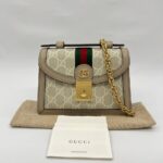 Ophidia Mini Shoulder Bag GG Supreme White Beige GHW