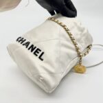 C22 Mini Lambskin White Black Logo GHW