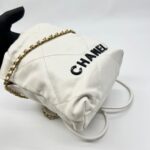 C22 Mini Lambskin White Black Logo GHW