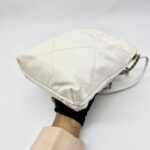 C22 Mini Lambskin White Black Logo GHW