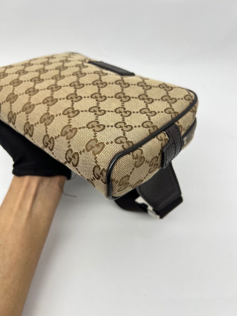 Waist Belt Bag GG Canvas Brown SHW