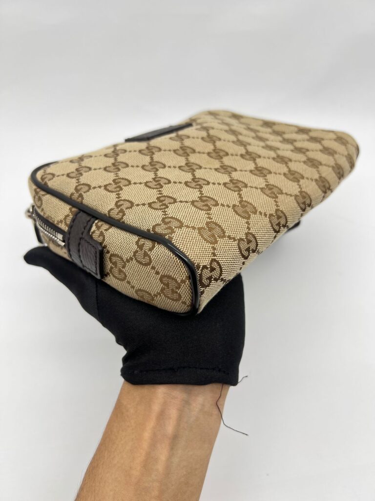 Waist Belt Bag GG Canvas Brown SHW