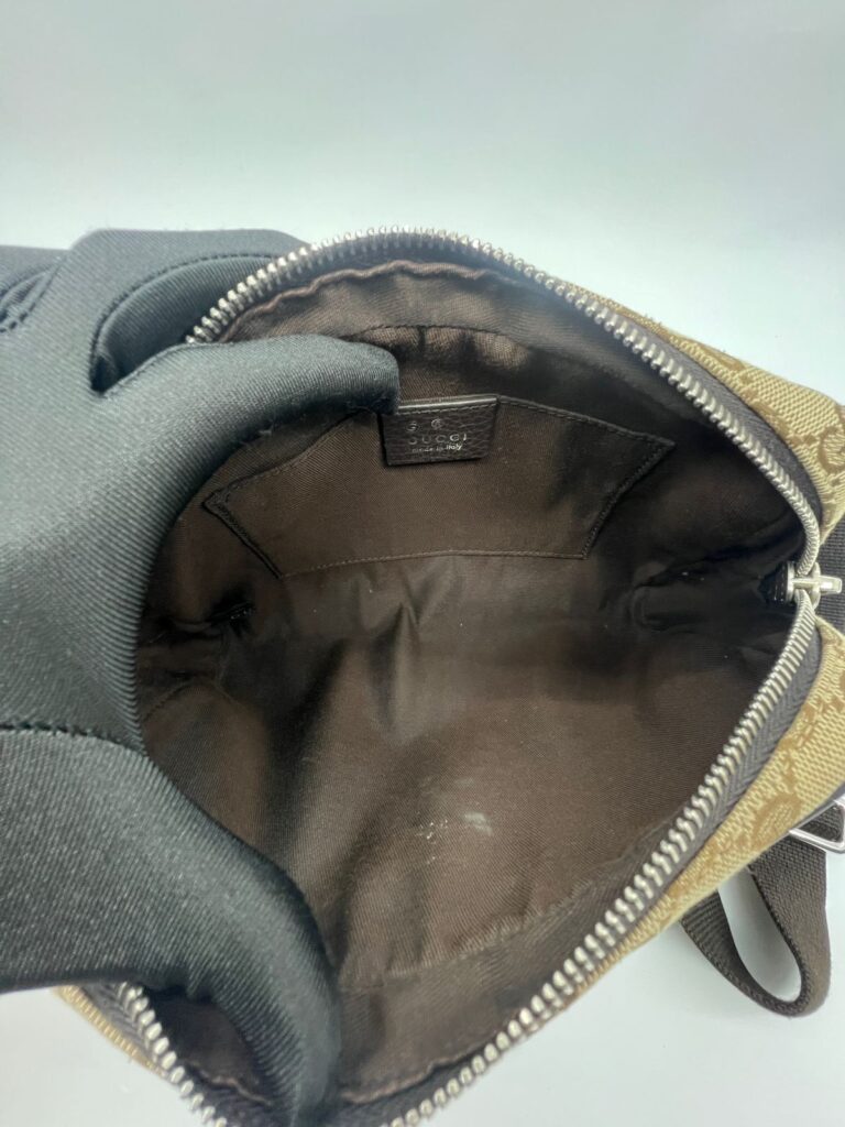 Waist Belt Bag GG Canvas Brown SHW