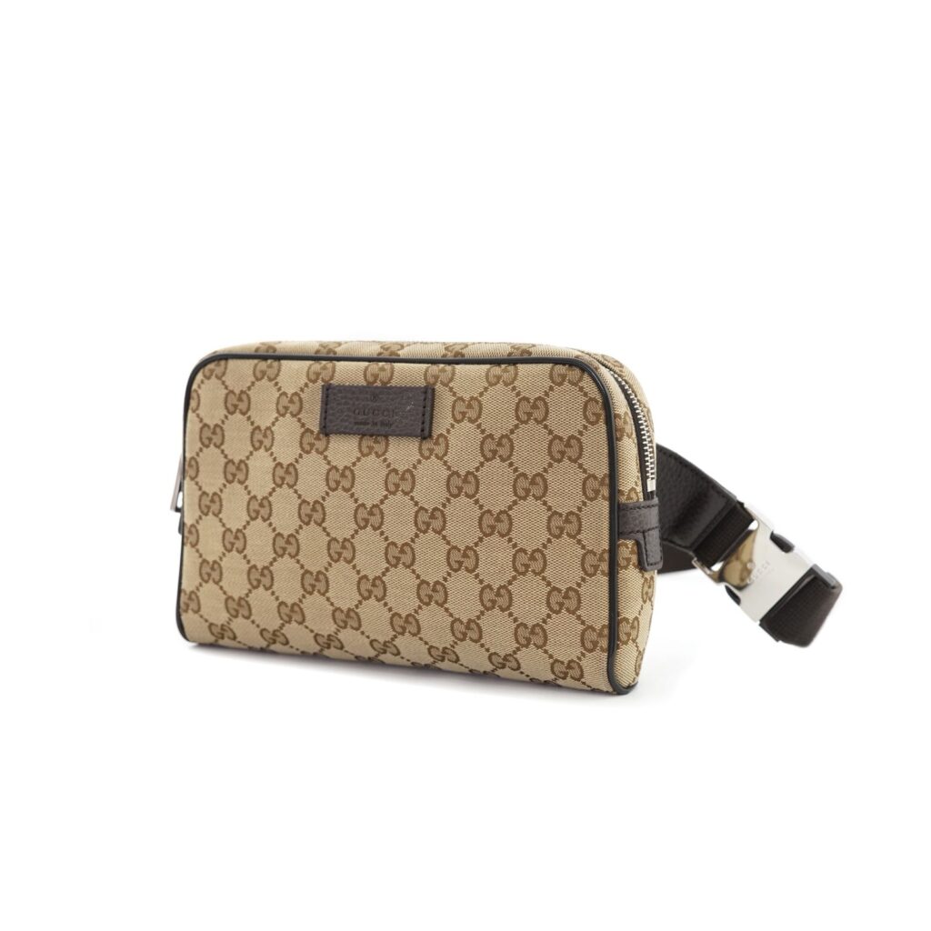 Waist Belt Bag GG Canvas Brown SHW