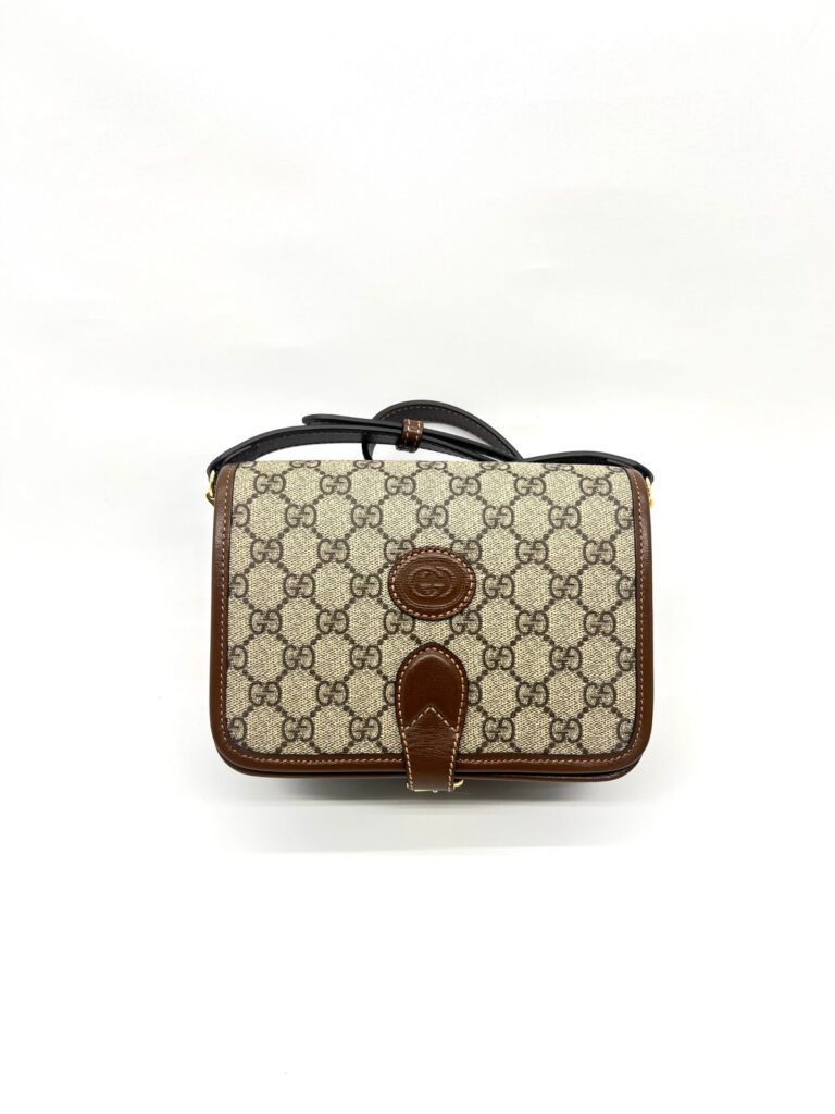 Mini Crossbody Interlocking GG Supreme Brown GHW