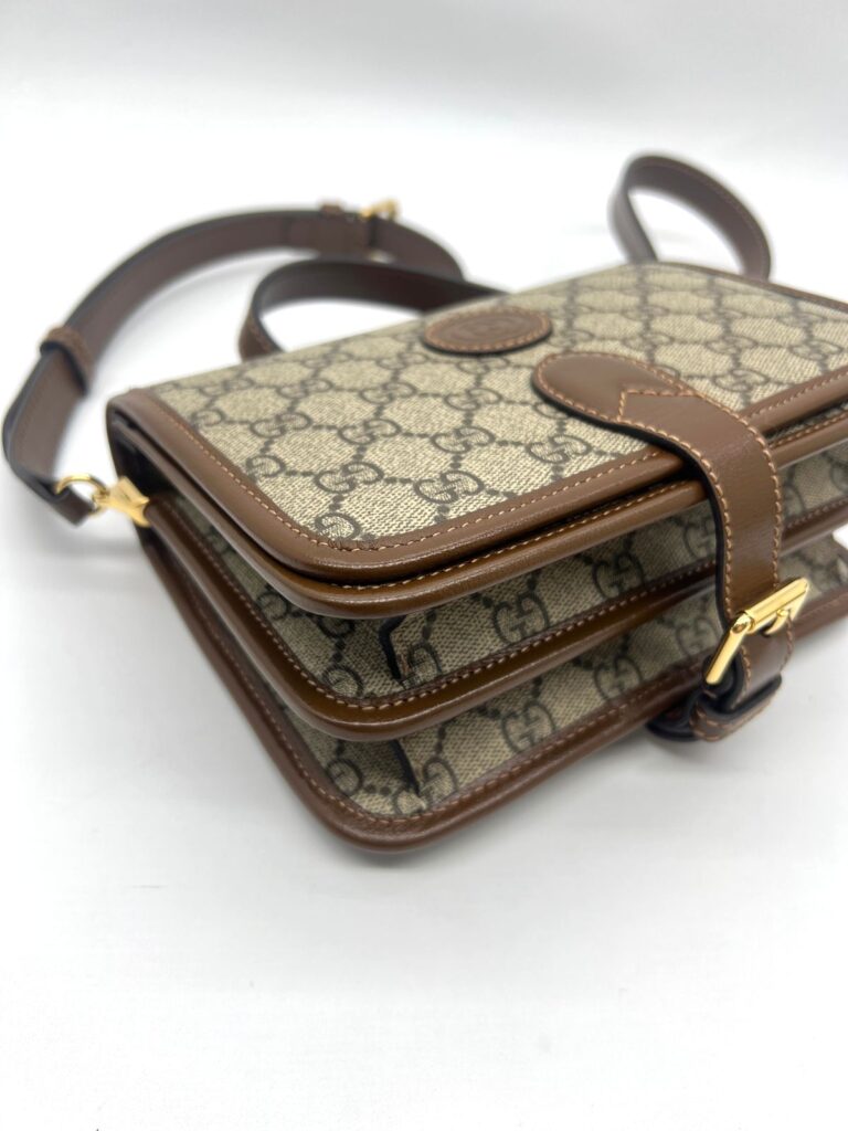 Mini Crossbody Interlocking GG Supreme Brown GHW