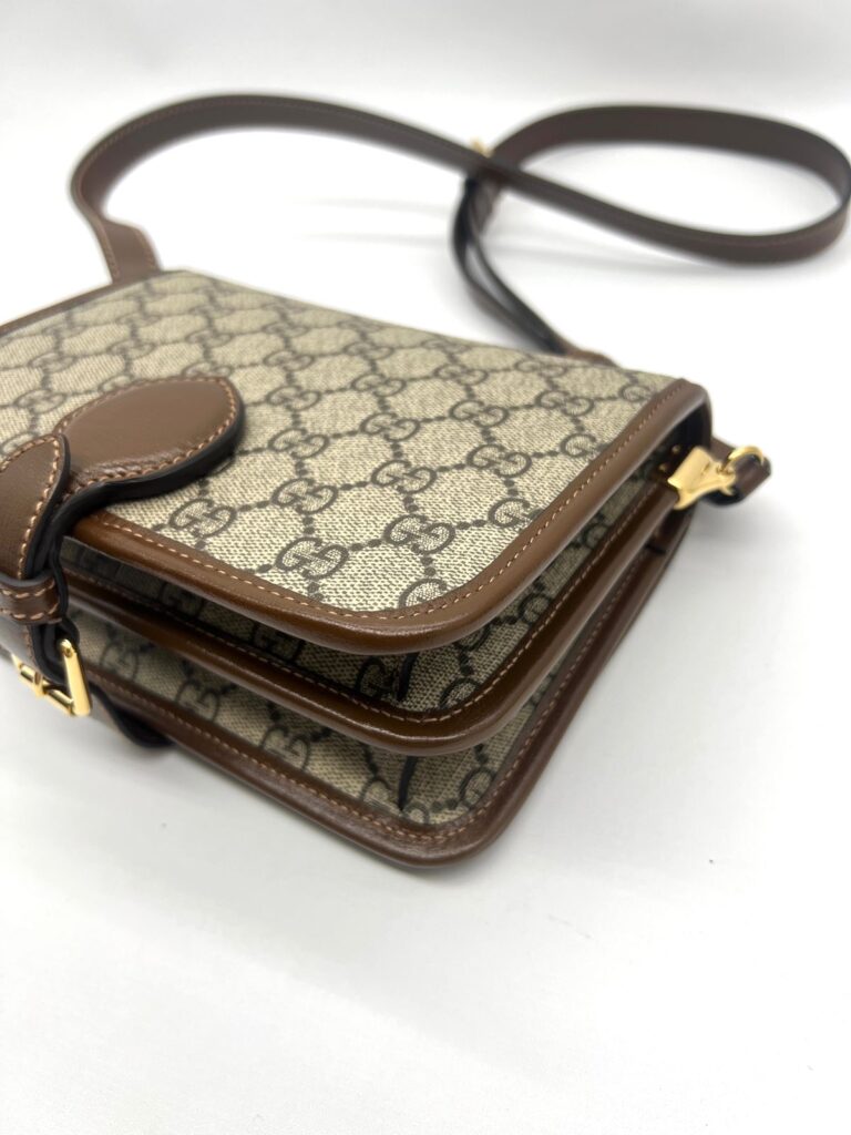 Mini Crossbody Interlocking GG Supreme Brown GHW