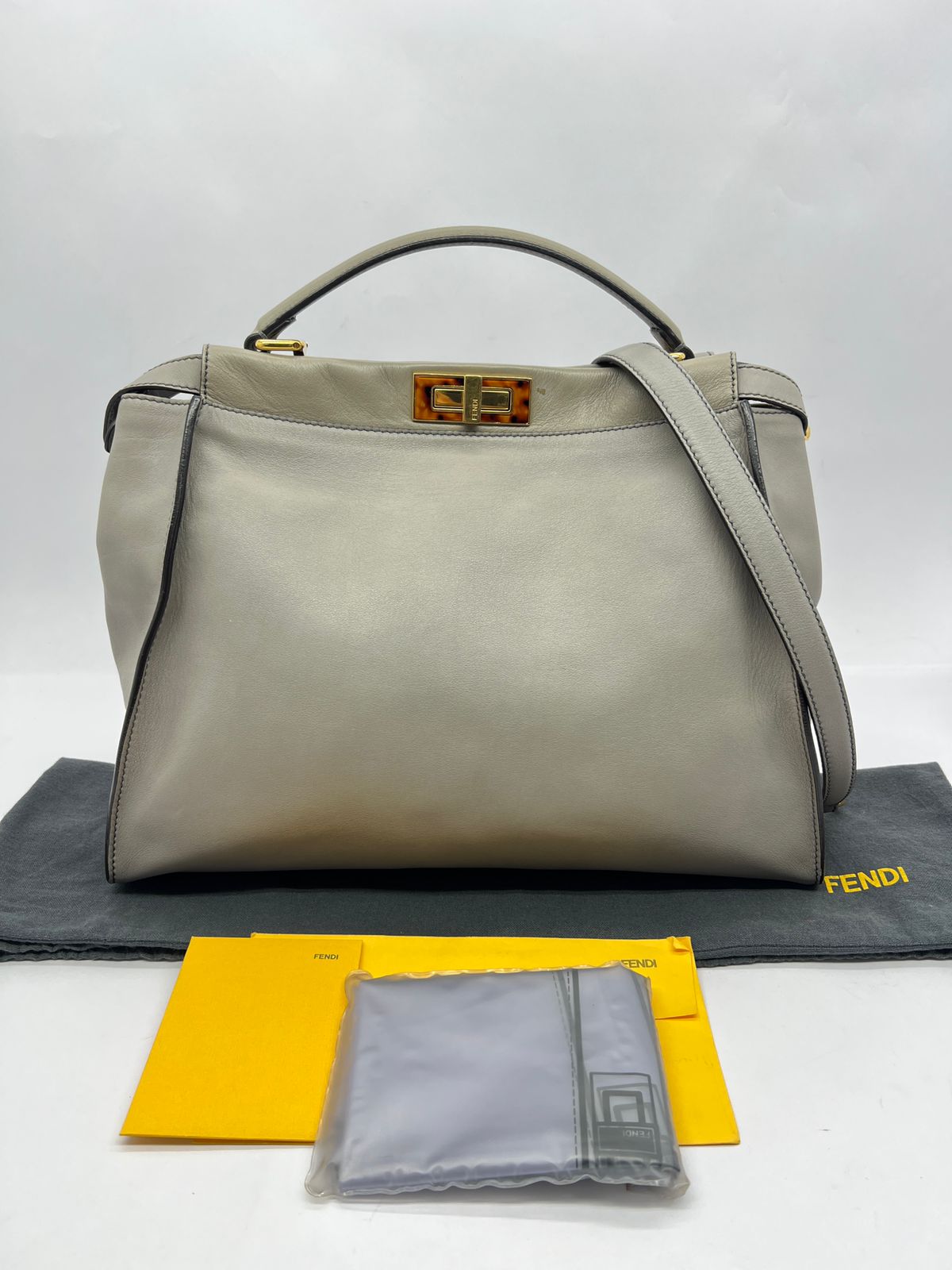 Peekaboo Large Leather Grey