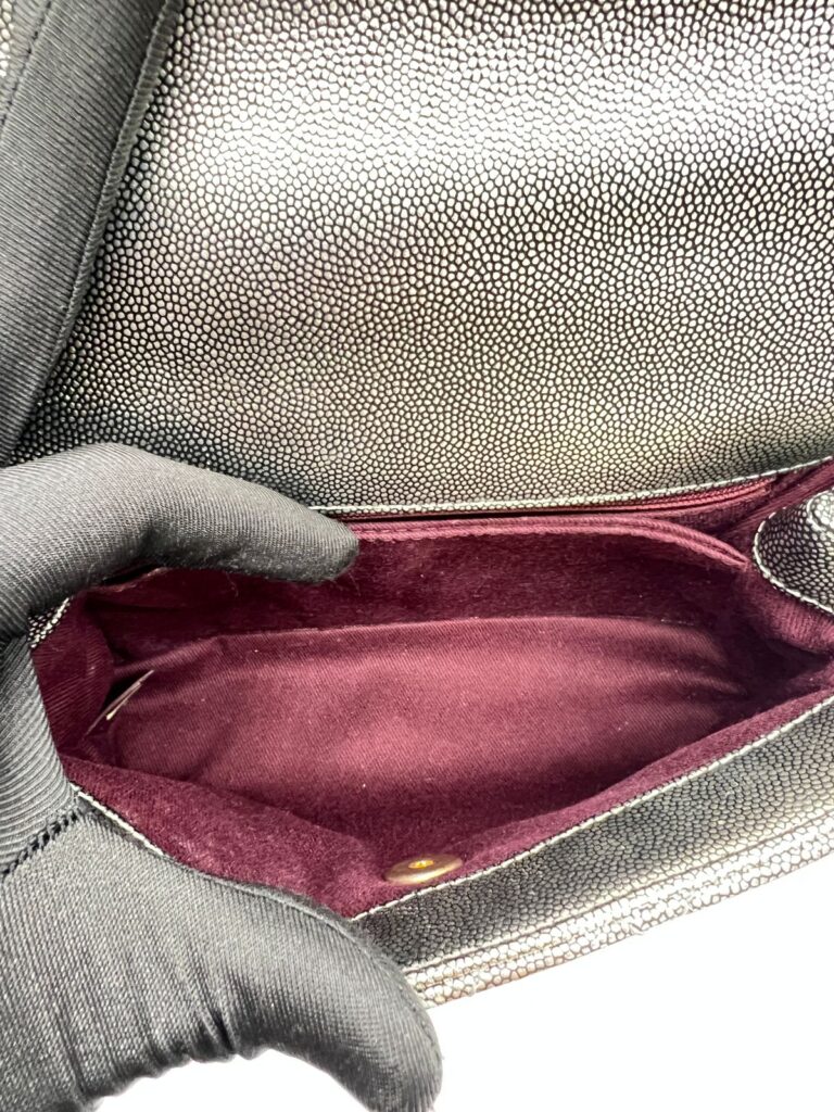 Small Coco Handle Caviar Metallic Silver GHW