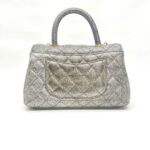 Small Coco Handle Caviar Metallic Silver GHW