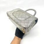 Small Coco Handle Caviar Metallic Silver GHW