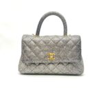 Small Coco Handle Caviar Metallic Silver GHW