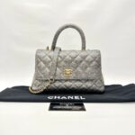 Small Coco Handle Caviar Metallic Silver GHW