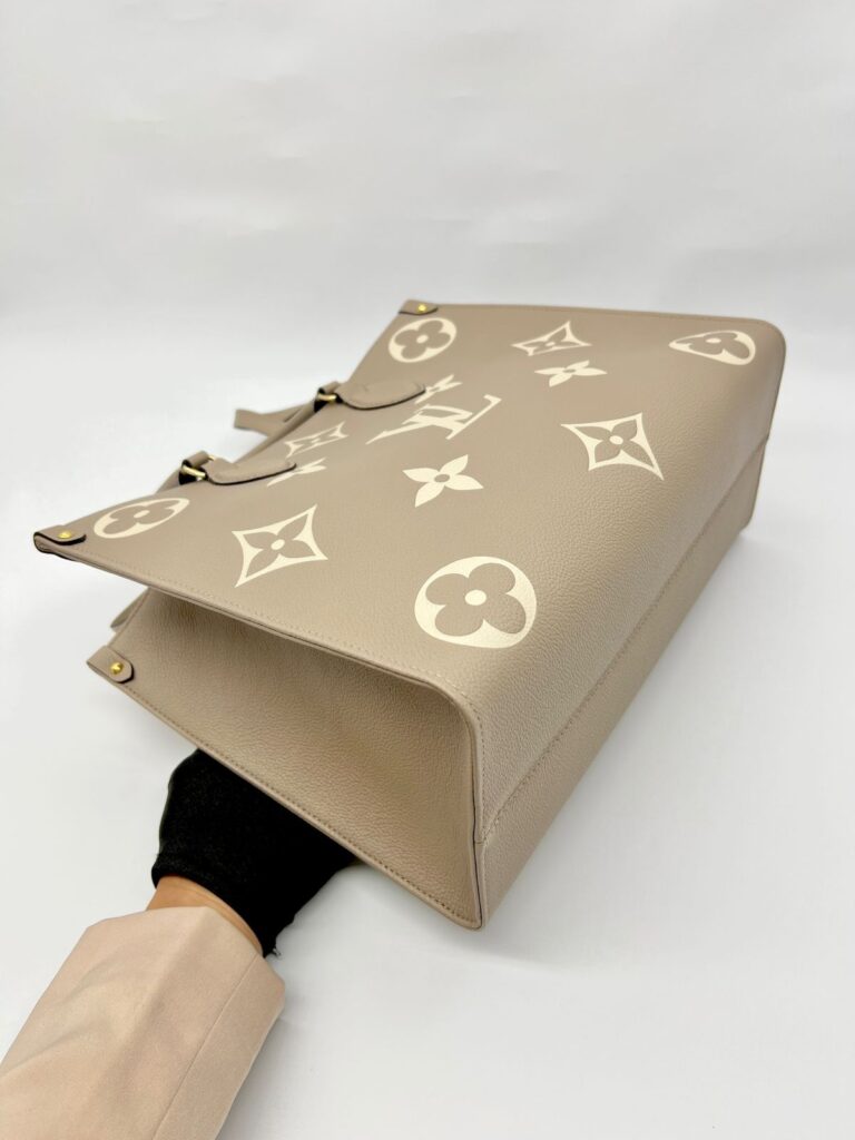 On The Go MM Monogram Empreinte Tourterelle Creme GHW