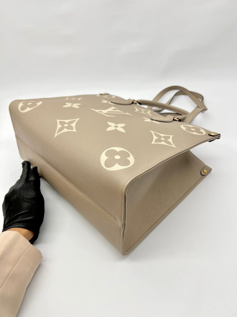 On The Go MM Monogram Empreinte Tourterelle Creme GHW