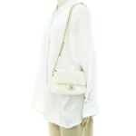 Mini Flap Bag Lambskin White GHW