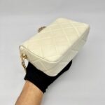 Mini Flap Bag Lambskin White GHW
