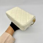 Mini Flap Bag Lambskin White GHW
