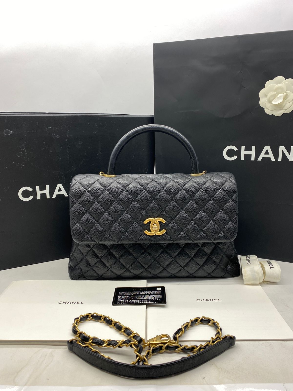 Coco Handle Large Caviar Black GHW