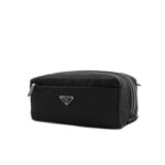 Triangle Logo Travel Re-Nylon Saffiano Nero SHW