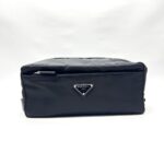 Triangle Logo Travel Re-Nylon Saffiano Nero SHW