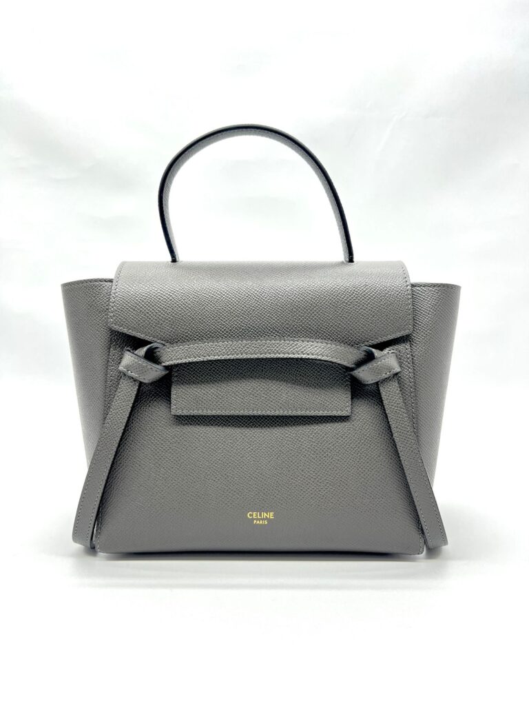 Nano Belt Bag Grained Calfskin Grey GHW