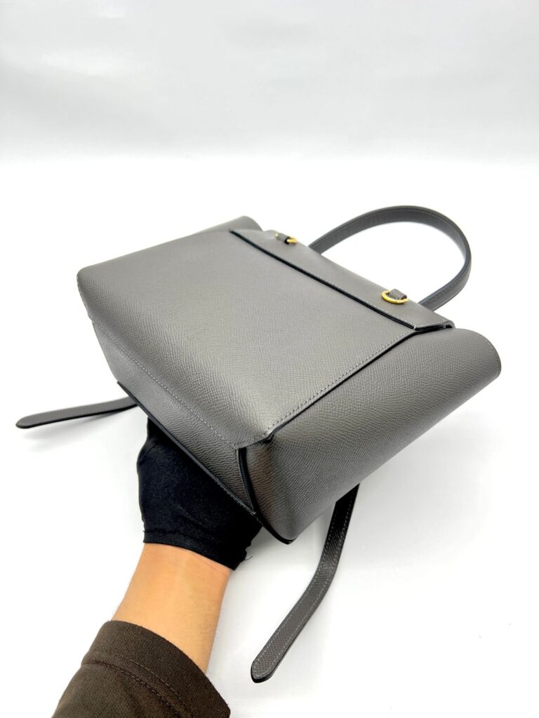 Nano Belt Bag Grained Calfskin Grey GHW