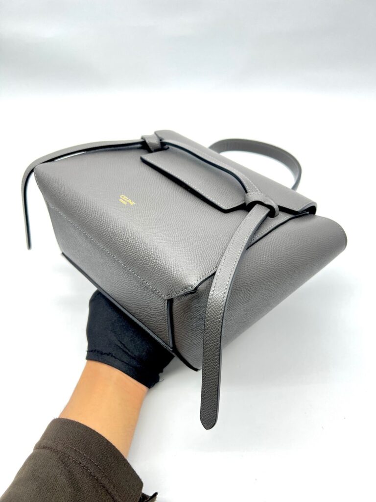 Nano Belt Bag Grained Calfskin Grey GHW