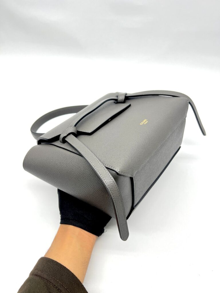Nano Belt Bag Grained Calfskin Grey GHW
