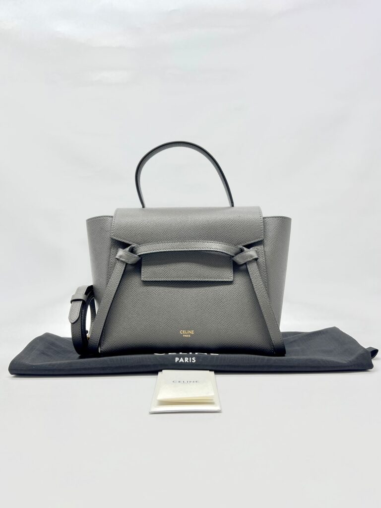 Nano Belt Bag Grained Calfskin Grey GHW