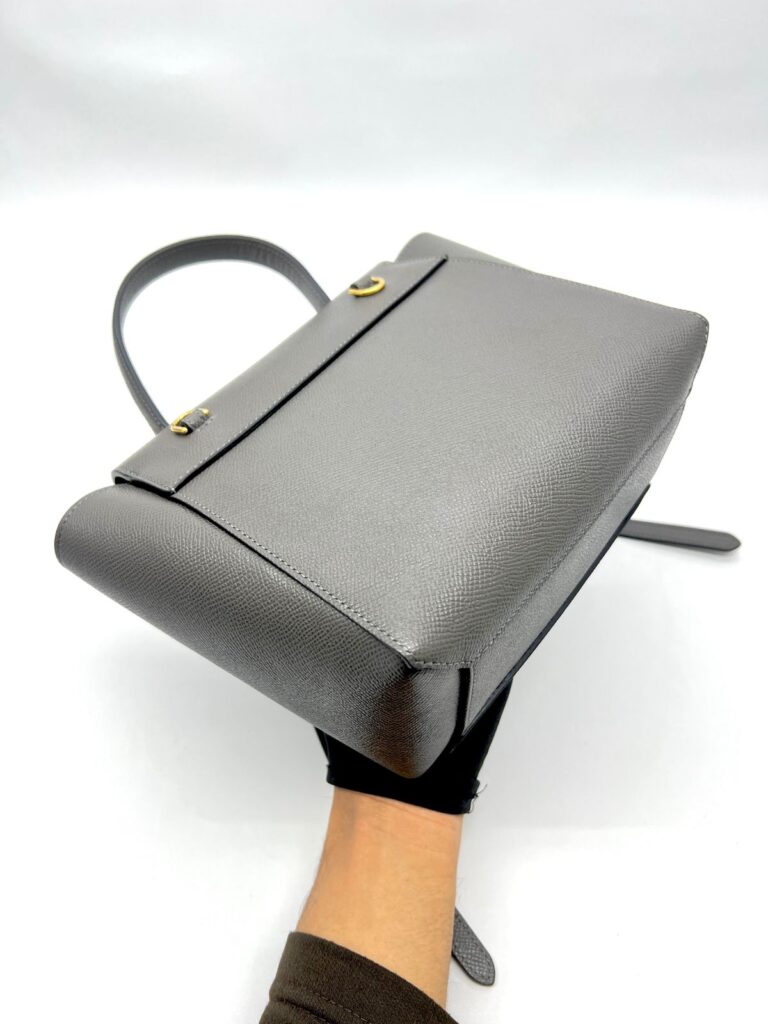 Nano Belt Bag Grained Calfskin Grey GHW