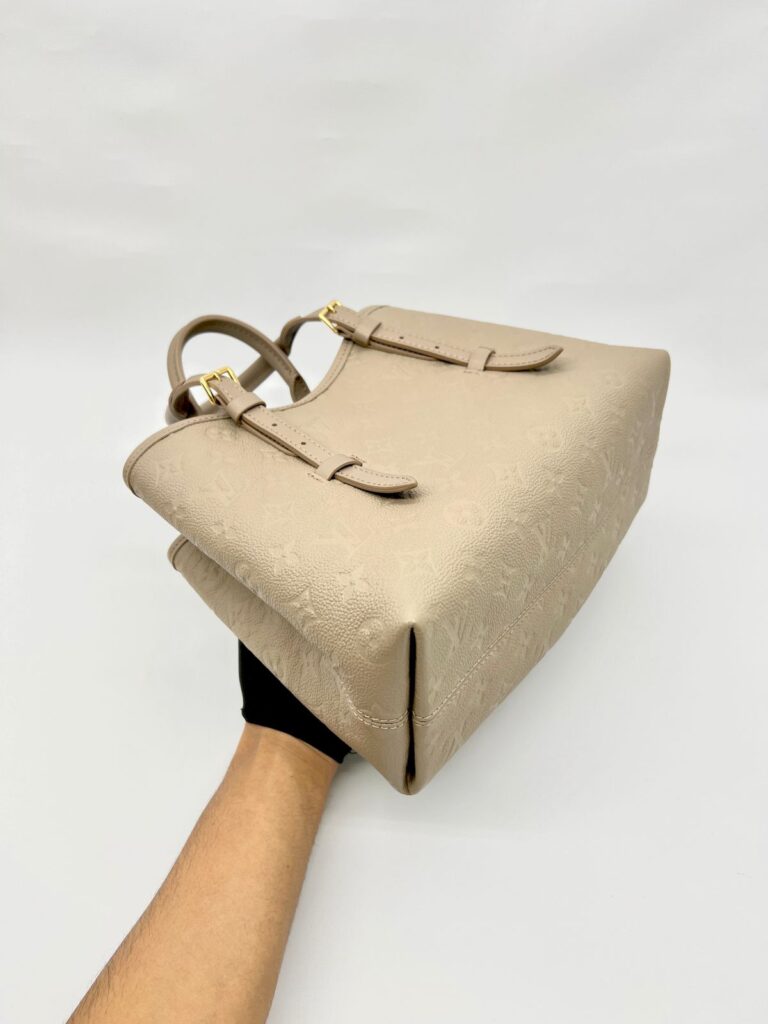 Babylone Tote PM Monogram Empreinte Tourterelle Creme GHW