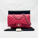 Jumbo Classic D Flap Lambskin Fuchsia SHW