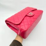 Jumbo Classic D Flap Lambskin Fuchsia SHW