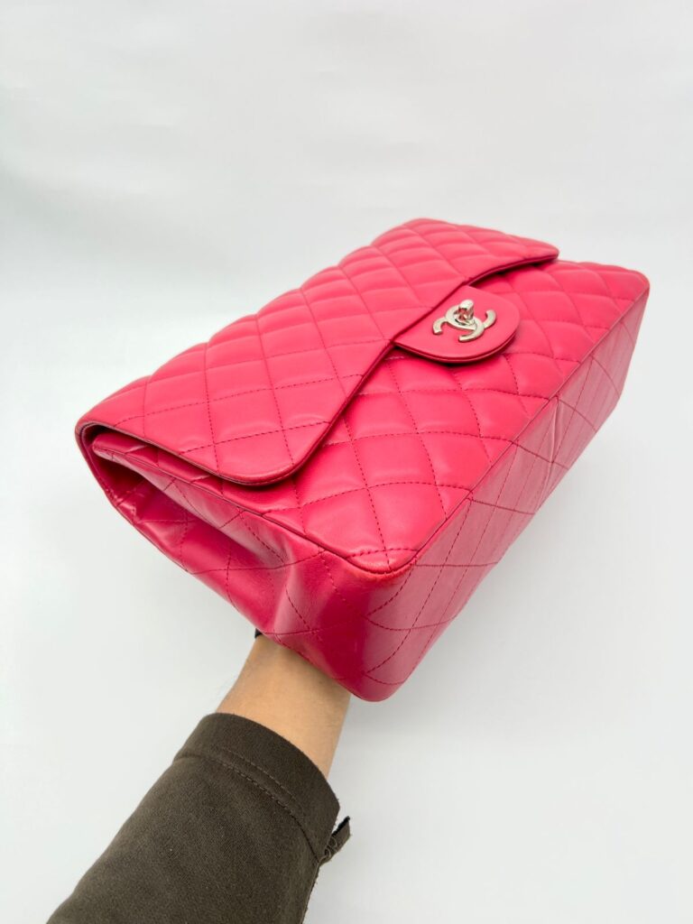 Jumbo Classic D Flap Lambskin Fuchsia SHW