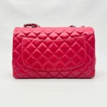 Jumbo Classic D Flap Lambskin Fuchsia SHW